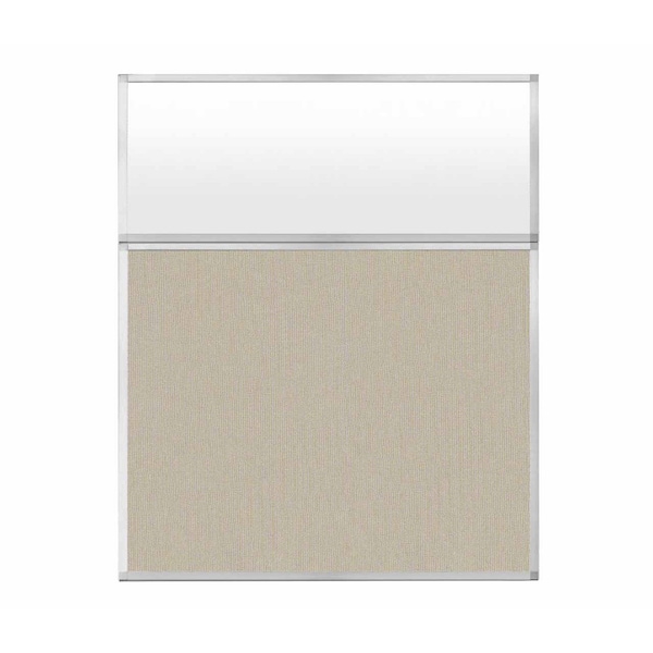 Hush Panel Configurable Cubicle Partition 5' x 6' W/ Window Sand Fabric Frosted Window